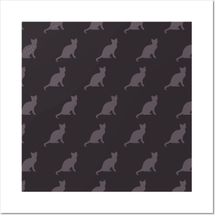 Cat Silhouette Neck Gaiter Black and Gray Cats Neck Gator Posters and Art